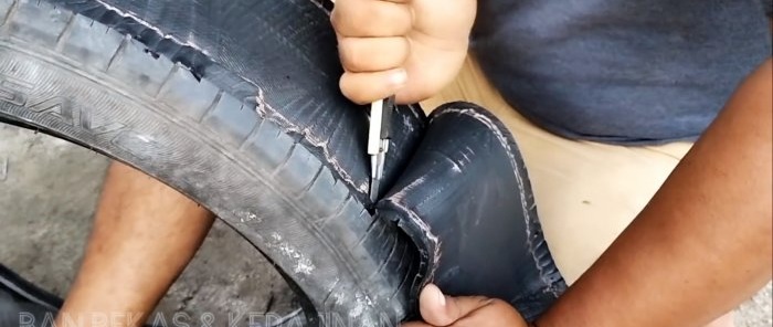 Reparar una suela que gotea con un neumático de coche
