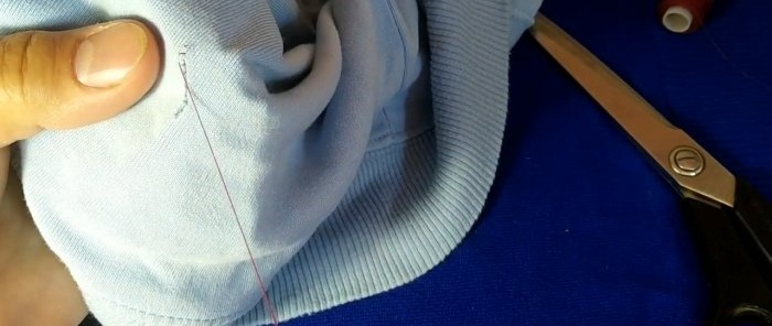 How to sew a hole with a hidden seam using tape