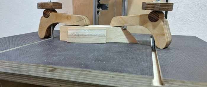 Convenient do-it-yourself clamp for a T-track made of plywood