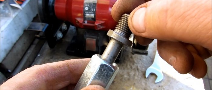 How to install a chuck on an emery shaft without a lathe