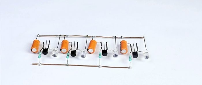 Ako vyrobiť jednoduchý chaotický blikač pre ľubovoľný počet LED diód
