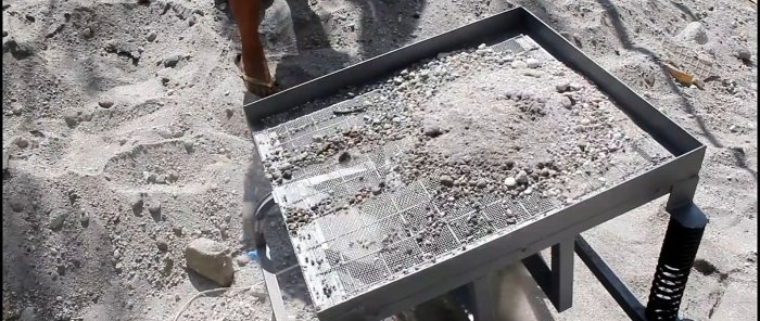 Kā izveidot vibrācijas sietu ar veļas mašīnas motoru, lai izsijātu smiltis
