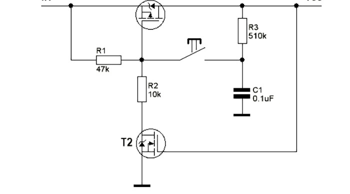 Mēs kontrolējam slodzi ar vienu pogu Kā izveidot jaudīgu fiksētu slēdzi uz MOSFET