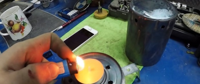 How to make a tent heater from an oil filter