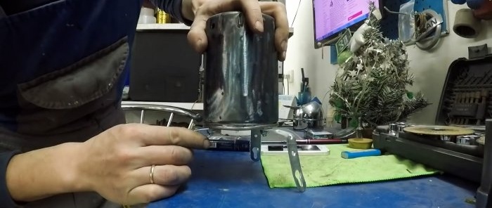 How to make a tent heater from an oil filter
