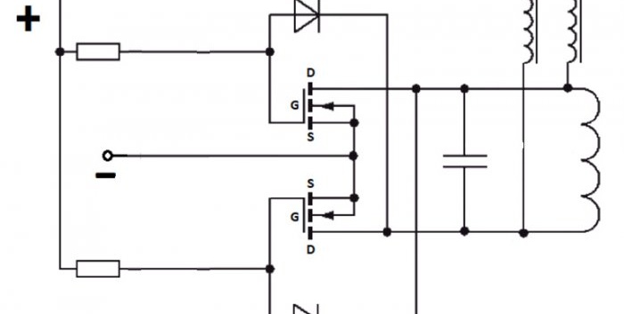 How to make a simple induction hob using 2 transistors