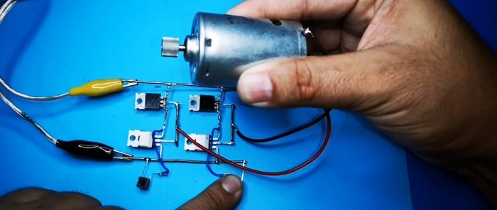 Como fazer um circuito de controle de motor Ligar e reverter com dois botões