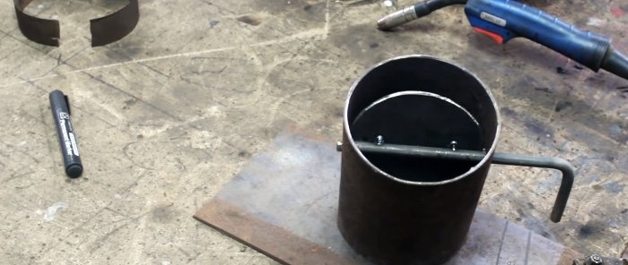 How to make a simple garage stove from a gas cylinder
