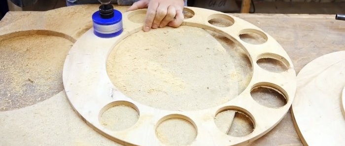 Kā no vecā rumbas izgatavot rotējošo instrumentu organizatoru