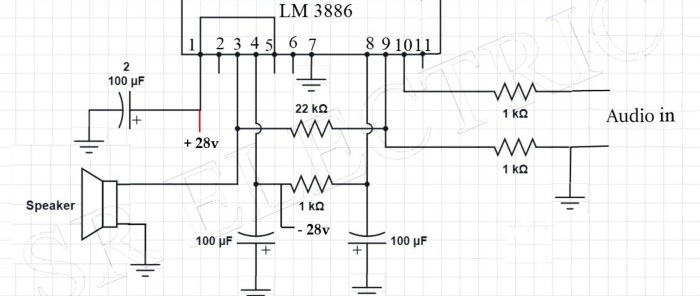 Hur man gör en 100 W förstärkare på ett chip på en halvtimme