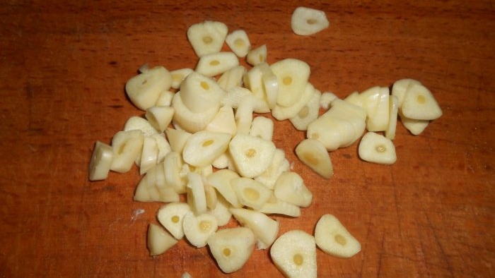 Lard boiled in a plastic bag with spices