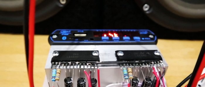 How to make a simple stereo system with bluetooth on LA4440