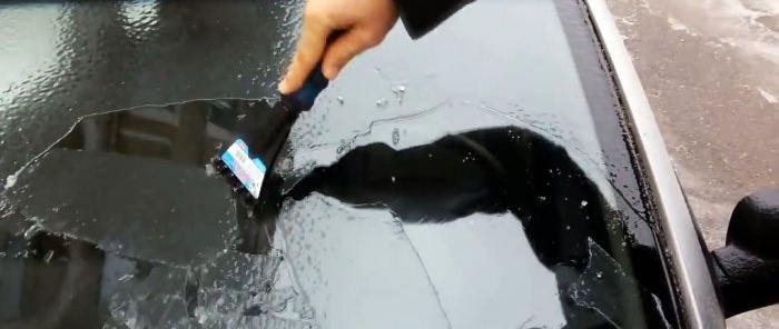 Remove ice with a scraper after thawing