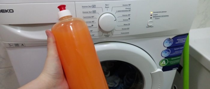Lifehack-vask med flytende vaskesåpe er et utmerket alternativ til vaskepulver