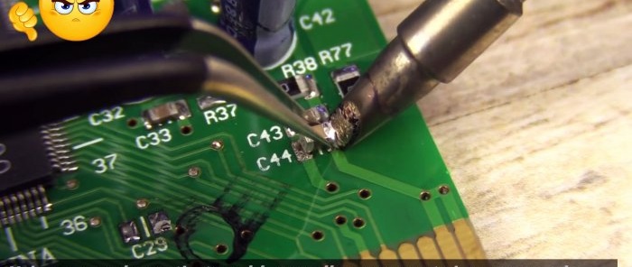 Thick tip does not solder SMD