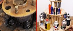 Hoe je een roterende gereedschapsorganizer maakt van een oude naaf