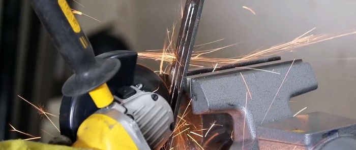 Making a cut in a steel strip