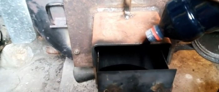 How long does 1 liter of waste burn in a conventional furnace?