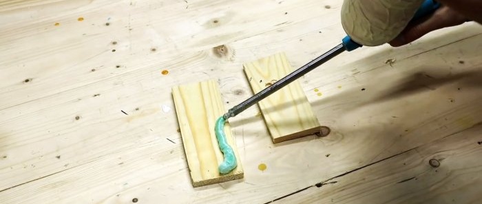 Apply foam to a wooden block