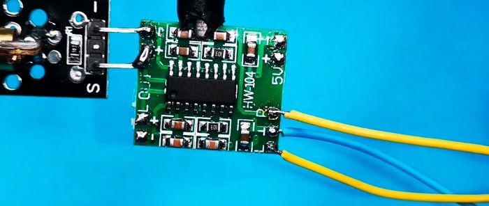 Solder to the amplifier input