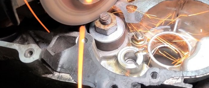 Make a groove for a wrench on the end of the bolt