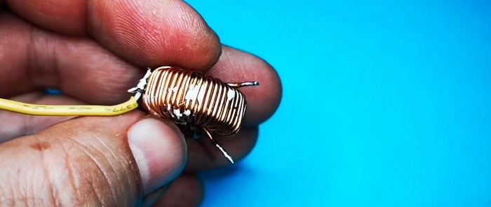 Solder the wire to the middle of the inductance