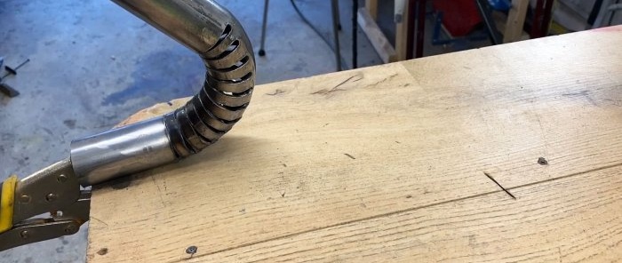 Bend the pipe into an elbow