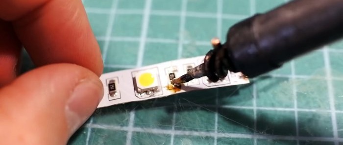 Soldering small parts with a thick tip