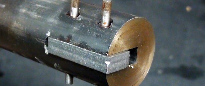 Steel pins are driven into the holes