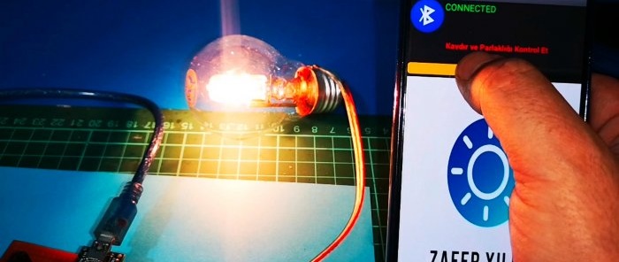 Како направити једноставан димер за контролу светлости са паметног телефона користећи Ардуино