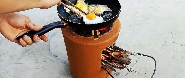 How to make a compact cooking stove out of clay and cement