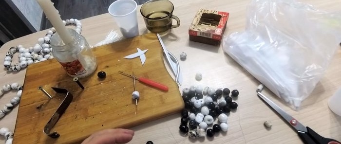 Ready-made beads from disposable tableware