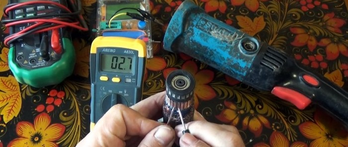 How to perform a full check of the rotor and stator with a multimeter using an angle grinder as an example