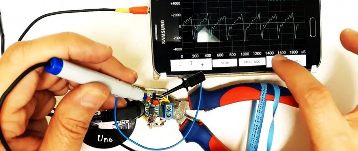 9 produse de casă utile de pe un smartphone - Un osciloscop simplu de casă de pe un smartphone