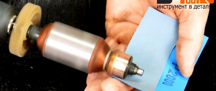 Hogyan tisztítsuk meg az elektromos motor forgórészének kommutátorát eszterga nélkül