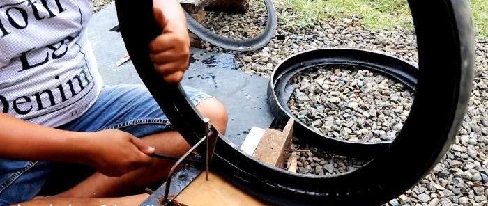 Πώς να φτιάξετε μια γλάστρα κήπου από λάστιχα μοτοσυκλέτας