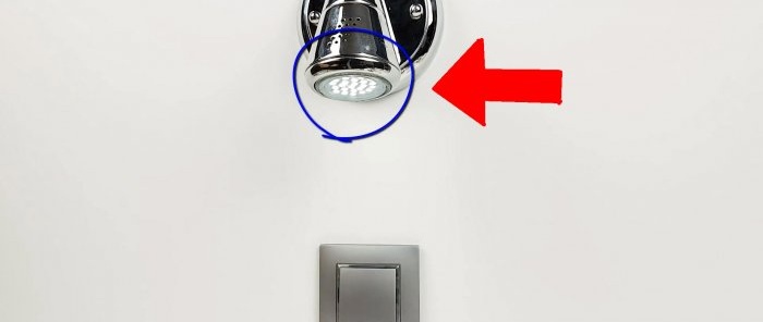 Kā novērst izslēgtas LED lampas spīdumu