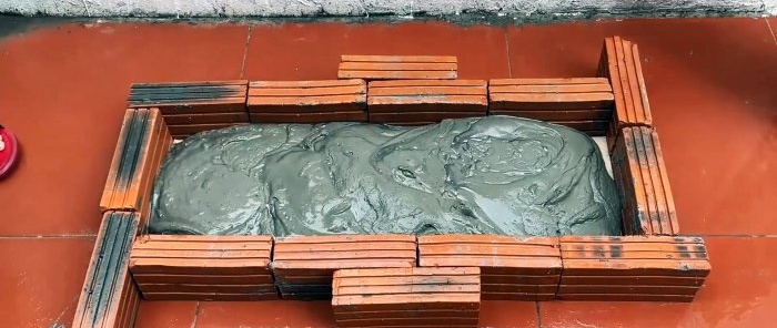 Ako vyrobiť terasový stôl s cementovými labuťami