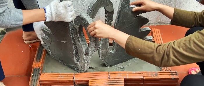 Πώς να φτιάξετε ένα τραπέζι βεράντας με κύκνους από τσιμέντο
