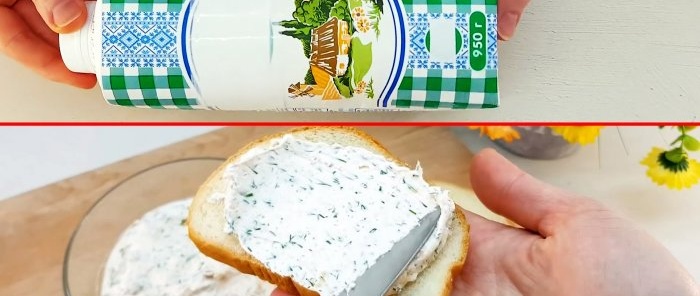 El formatge crema suau més senzill sense cuinar amb kefir