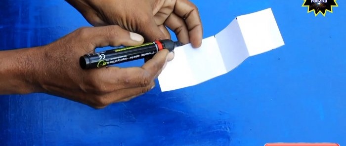 כיצד להשתמש בפיסת נייר כדי לסמן בצורה מושלמת את קצה הצינור עבור הכנסת 45 מעלות