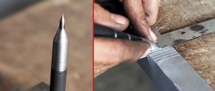 How to make a metal scriber from a bolt and a drill bit