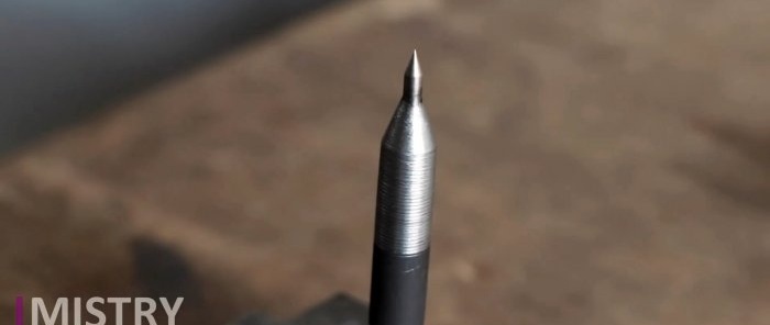 How to make a metal scriber from a bolt and a drill bit