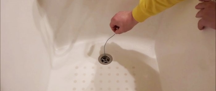 How to clean a bathroom drain with stranded wire
