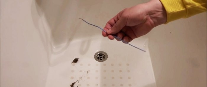 How to clean a bathroom drain with stranded wire