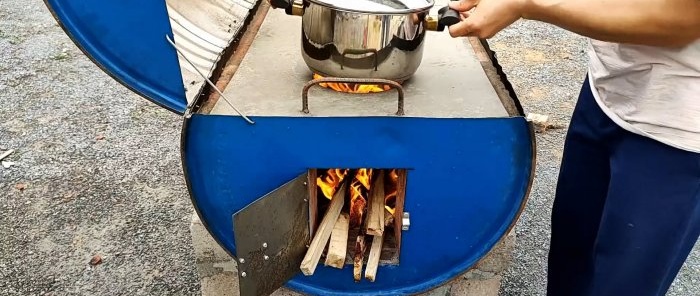 Paano gumawa ng panlabas na grill oven mula sa isang 200 litro na bariles