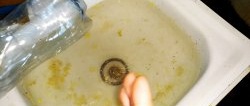 Hogyan tisztítsuk meg a mosogató vagy a fürdőkád lefolyóját PET-palackkal