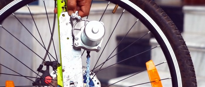 How to convert a bicycle into an electric bike with a starter instead of an engine