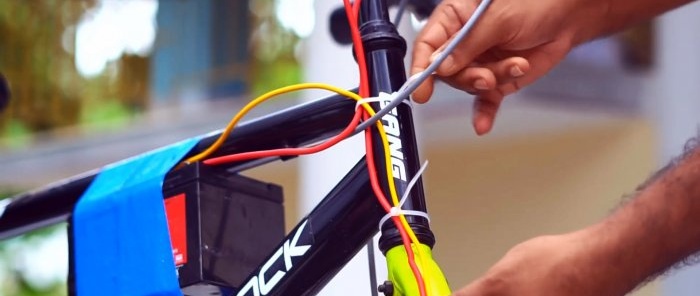 How to convert a bicycle into an electric bike with a starter instead of an engine