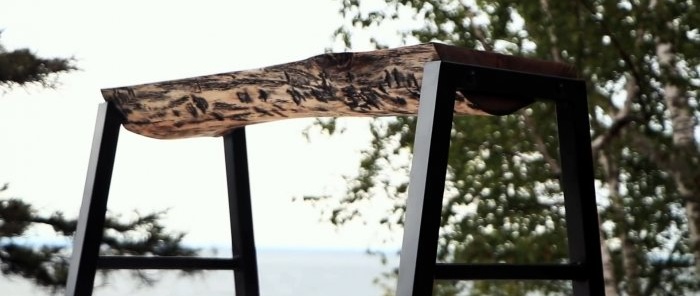 How to Make a Log Bench in a Modern Rustic Style